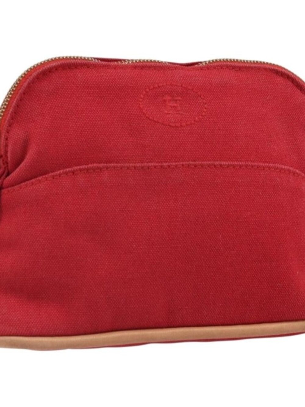 HERMES Bolide PM Pouch Canvas Red Auth ti3703